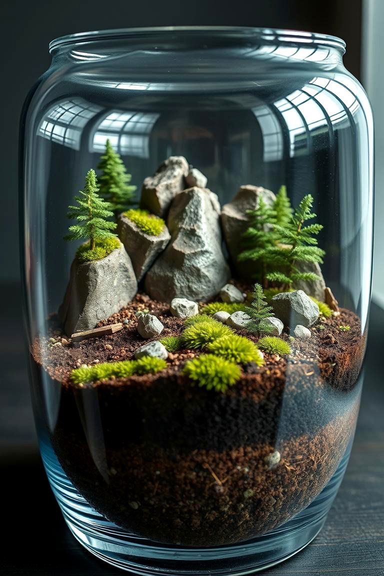 Intricate Miniature Landscape Terrarium - 24 Terrarium Ideas