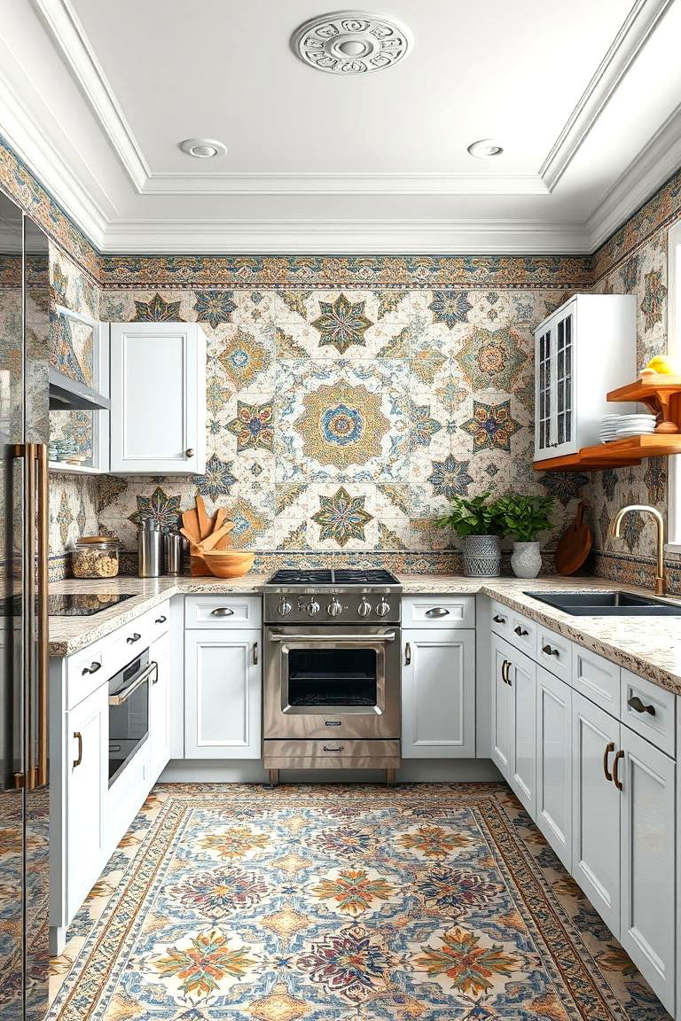 Intricate Mosaic and Tile Details - 24 Maximalist Kitchen Decor Ideas