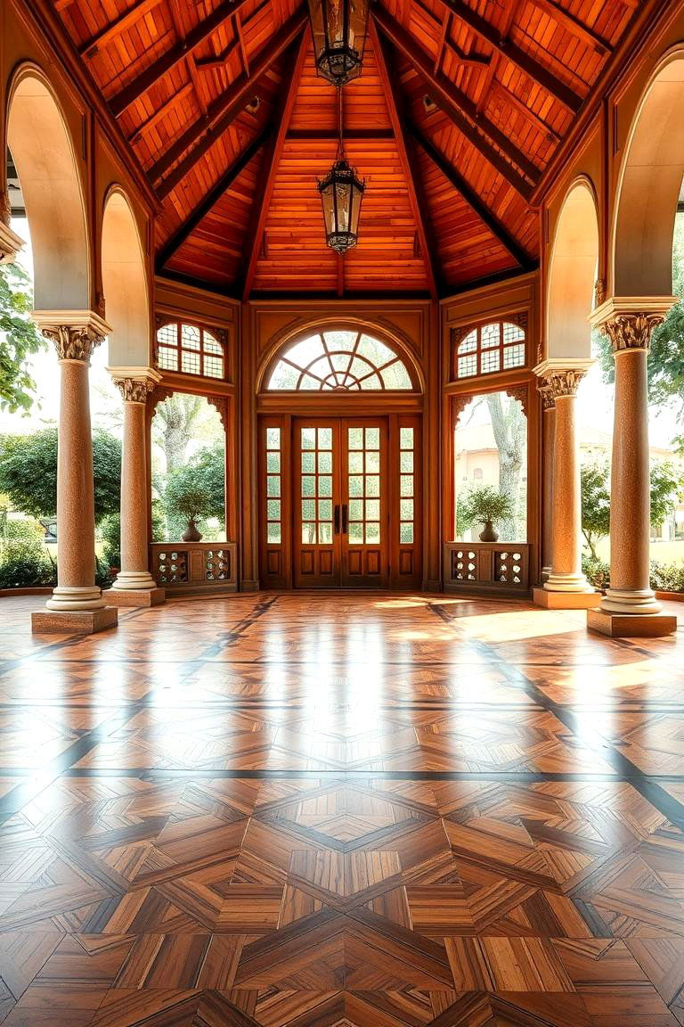 Intricate Parquet Patterns - 24 Gazebo Floor Ideas