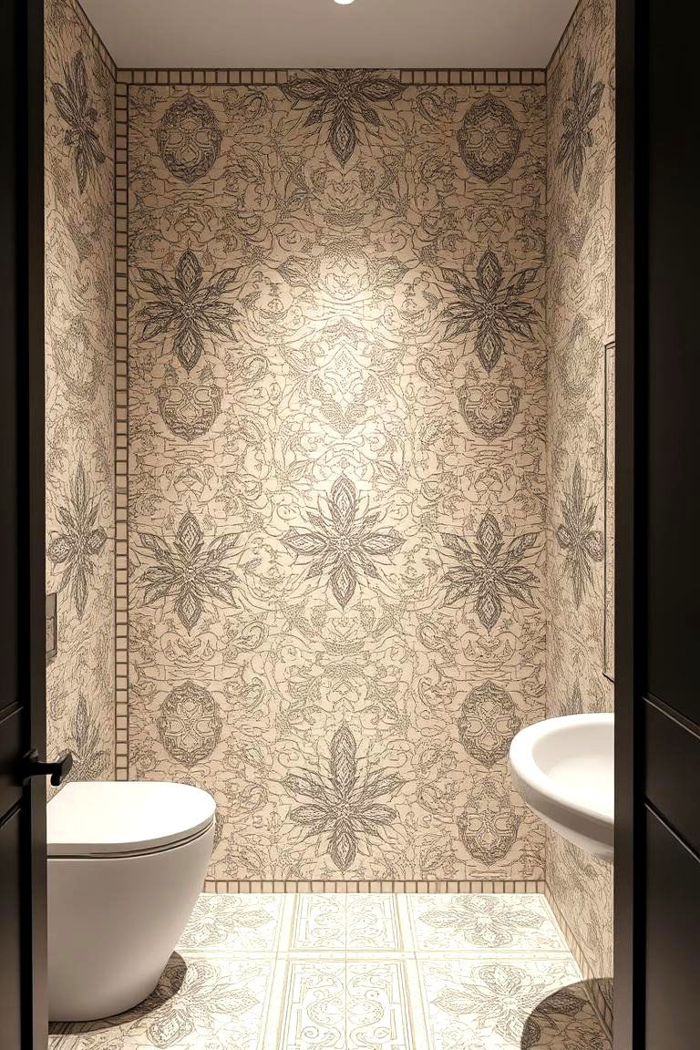 Intricate Pattern Mosaic - 24 Bathroom Mosaic Floor Tile Ideas