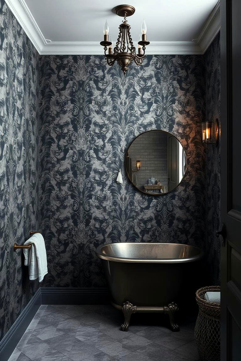 Intricate Wallpaper Designs - 24 Gothic Bathroom Ideas