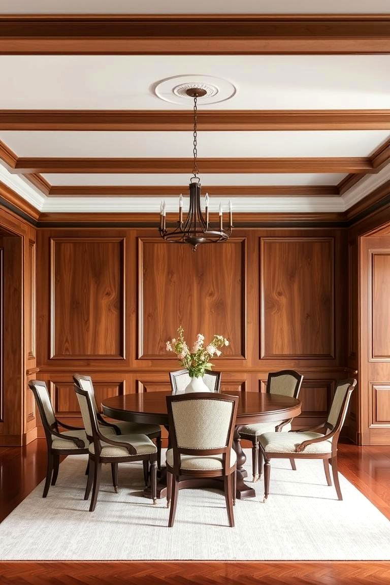Intricate Wood Paneling and Moldings - 24 Luxury Dining Room Ideas