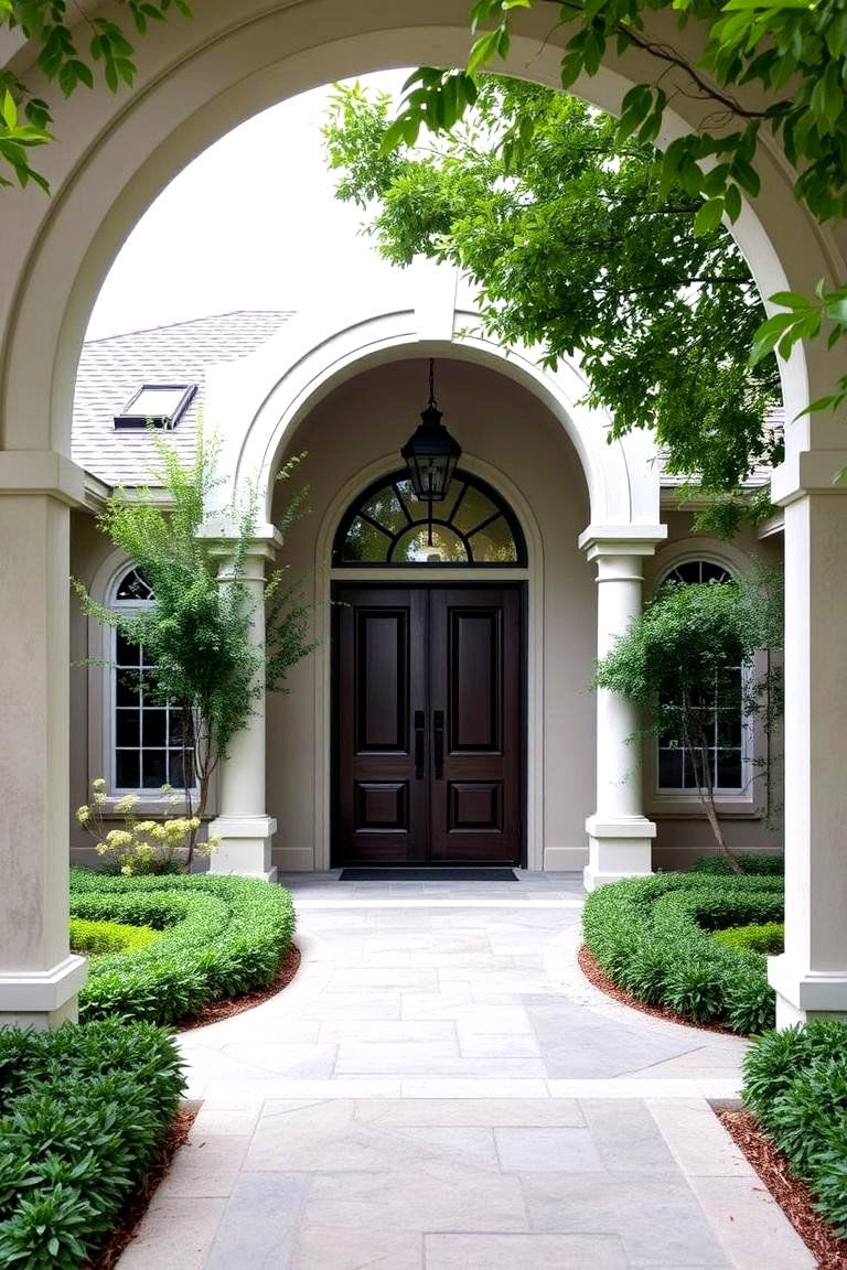 Introduce Architectural Features Like Arches - 24 Curb Appeal Inspiration for Ranch Homes