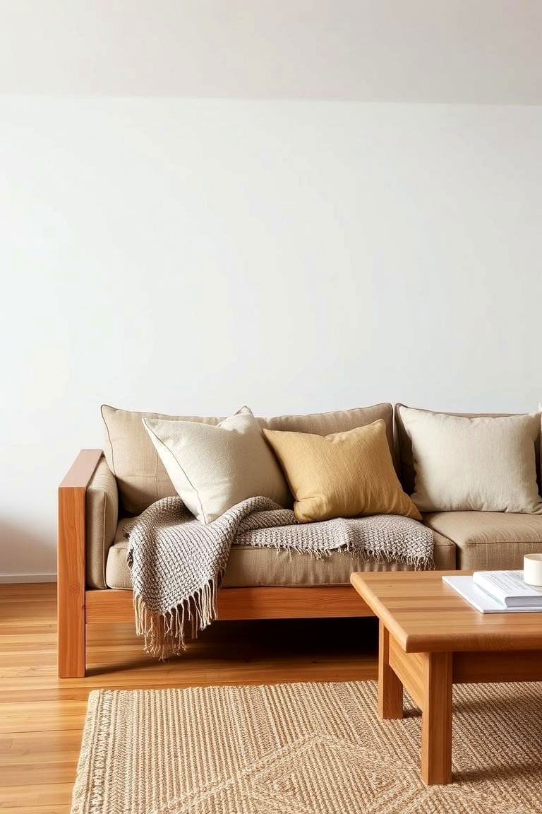 Introduce Comfortable Floor Cushions - 24 Japandi Living Room Ideas