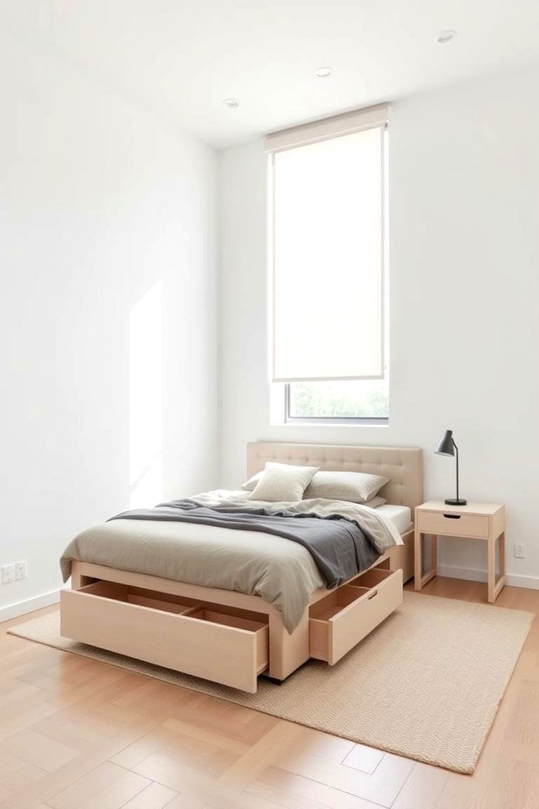 Introduce Functional Storage Solutions - 24 Minimalist Bedroom Ideas