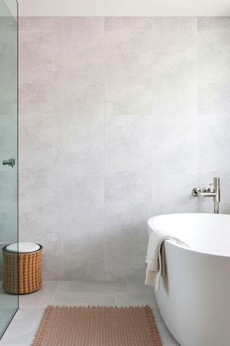 Introduce Subtle Patterns and Textures - 24 Scandinavian Bathroom Ideas