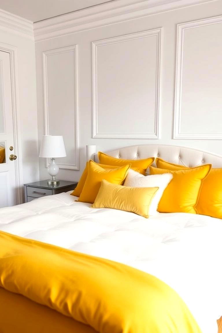 Introduce Yellow Through Luxurious Bedding - 24 Yellow Bedroom Ideas