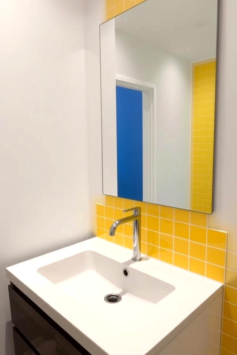Introduce Yellow Through Tiles - 24 Yellow Bathroom Ideas