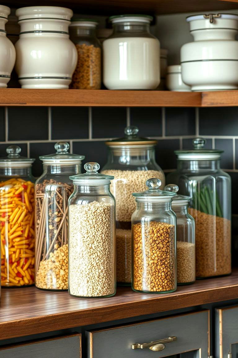 Introduce a Collection of Decorative Jars - 24 Kitchen Counter Decor Ideas
