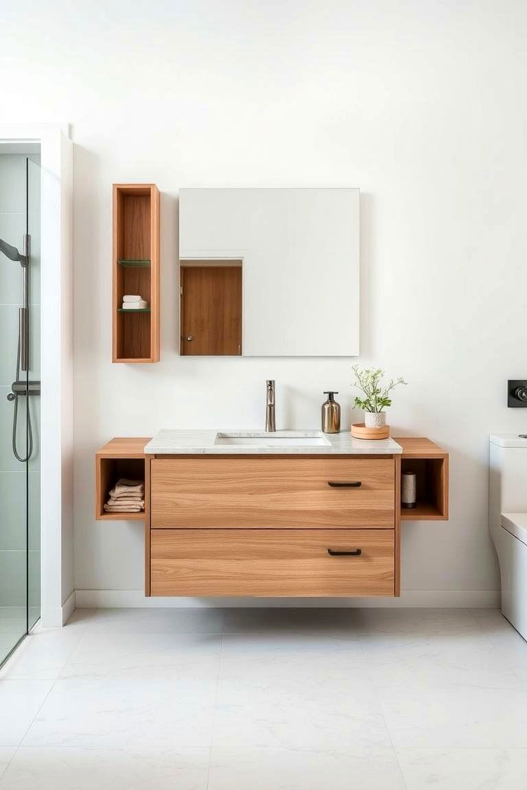 Introduce a Freestanding Vanity - 24 Bathroom Decor Ideas