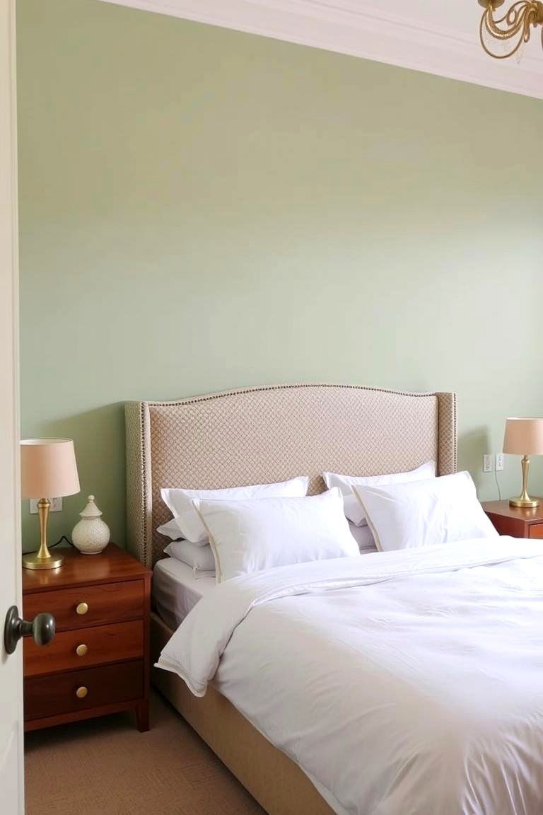 Introduce a Green and Beige Headboard - 24 Green and Beige Bedroom Ideas