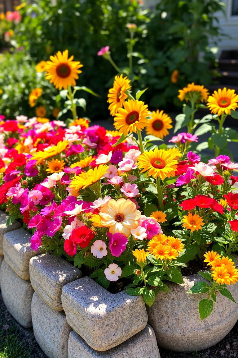 Introduce a Raised Flower Bed - 24 Front Yard Landscaping Ideas