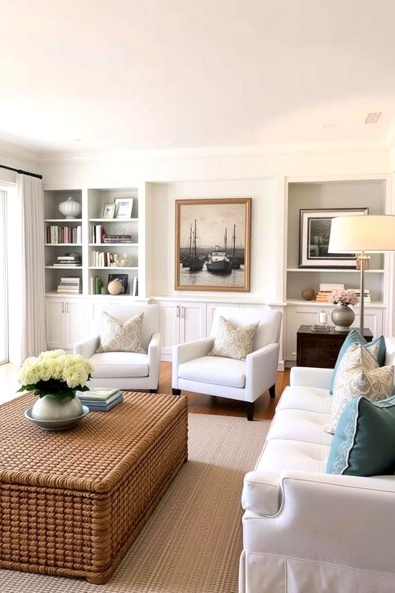 Introduce a Statement Coffee Table - 24 Hamptons Living Room Ideas