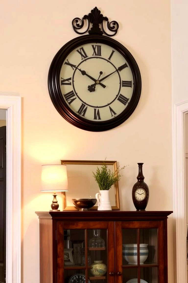 Introduce a Unique Wall Clock - 24 Entryway Wall Ideas