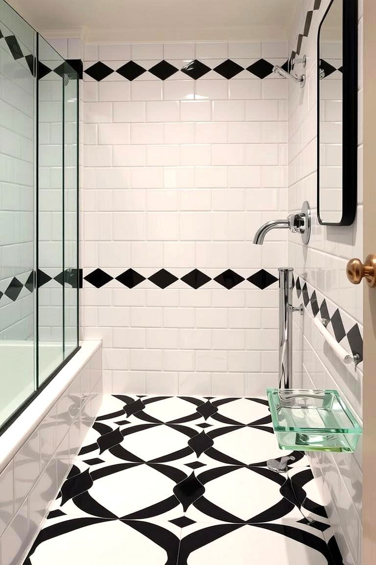 Introduce a Vintage Inspired Rug - 24 Vintage Bathroom Ideas