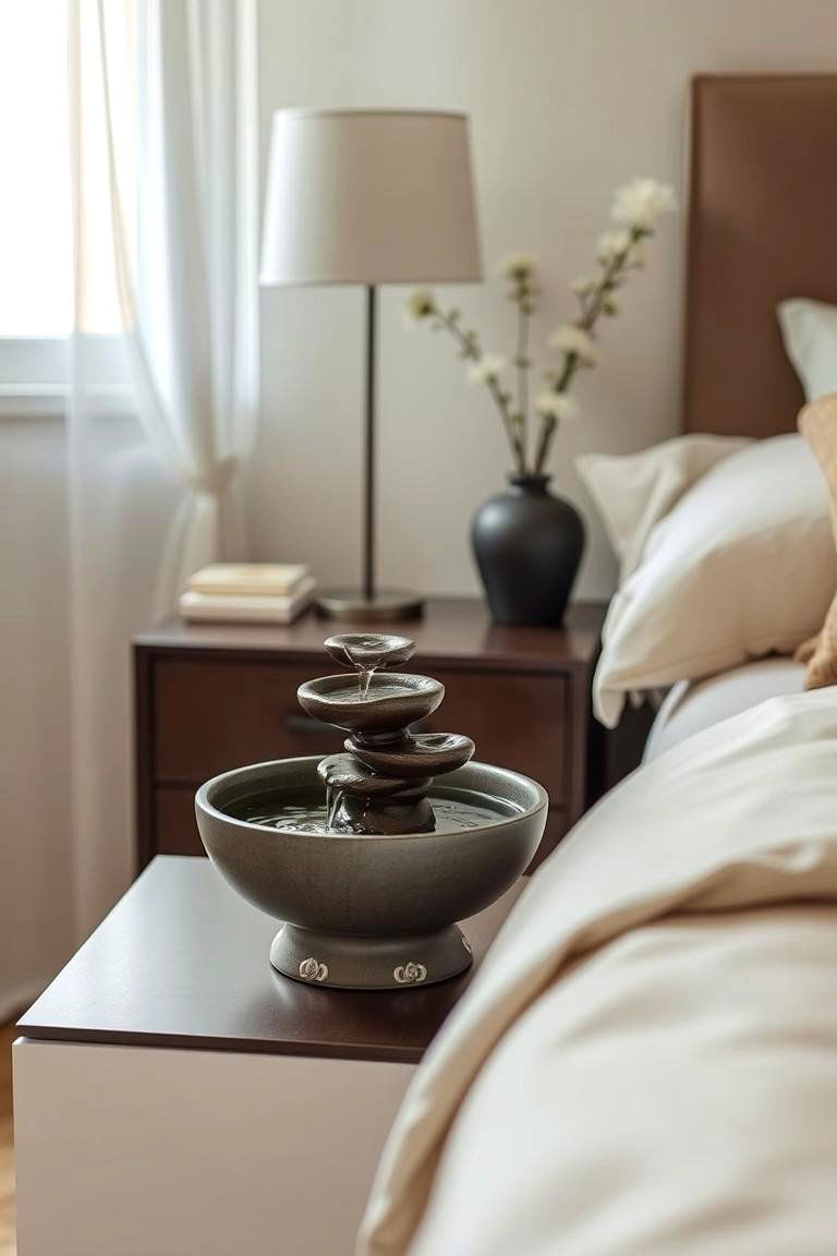 Introduce a Water Feature Carefully - 24 Relaxing Bedroom Ideas