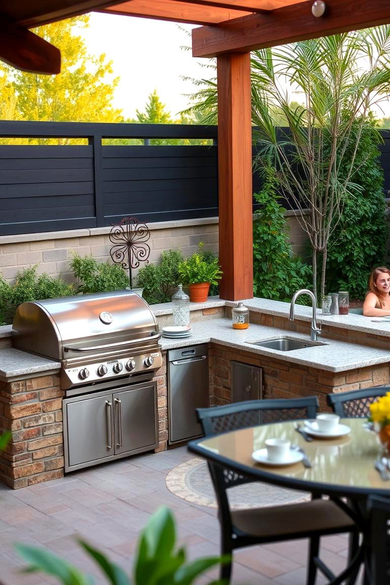Introduce an Outdoor Kitchen for Cooking Outdoors - 24 Landscaping Ideas