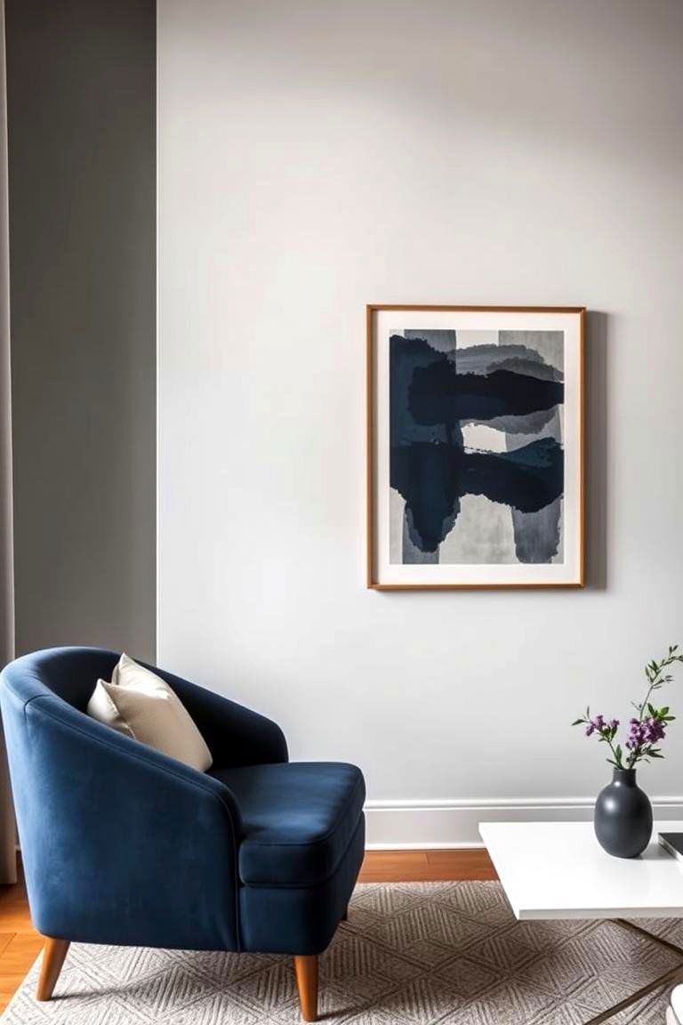 Introducing Grey Walls for a Serene Backdrop - 24 Navy Blue and Grey Living Room Ideas