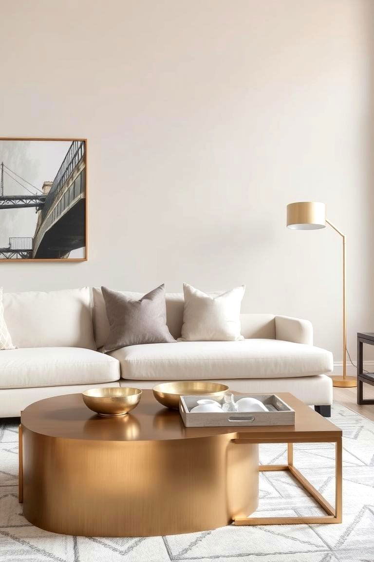 Introducing Metallic Accents - 24 Greige Living Room Ideas