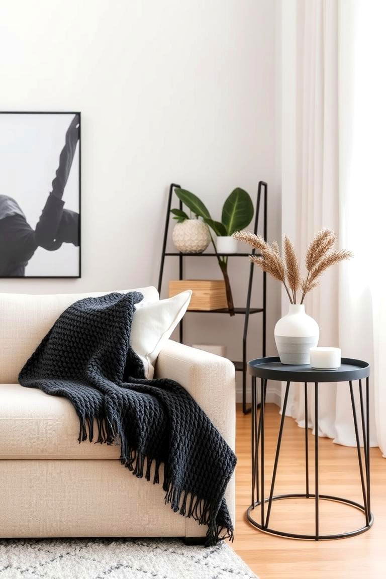 Introducing a Touch of Black or Dark Grey - 24 Neutral Living Room Ideas