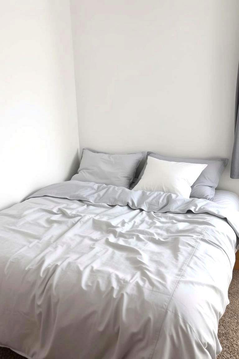 Invest in Minimalist Bedding - 24 Minimalist Dorm Room Ideas