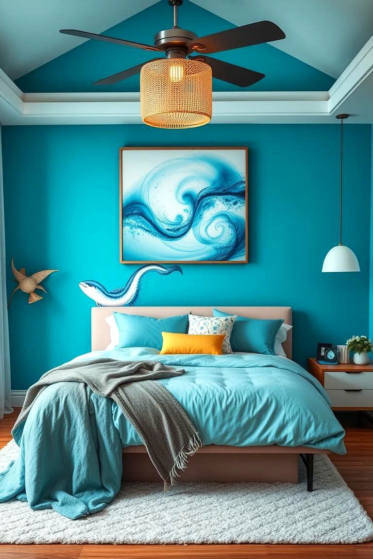 Invigorating Aqua Splash - 24 Bedroom Paint Colors