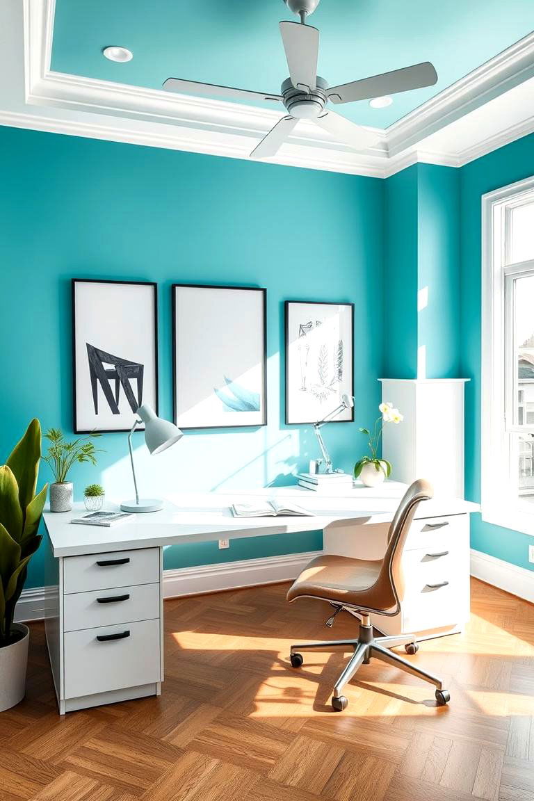Invigorating Aqua - 24 Home Office Paint Colors