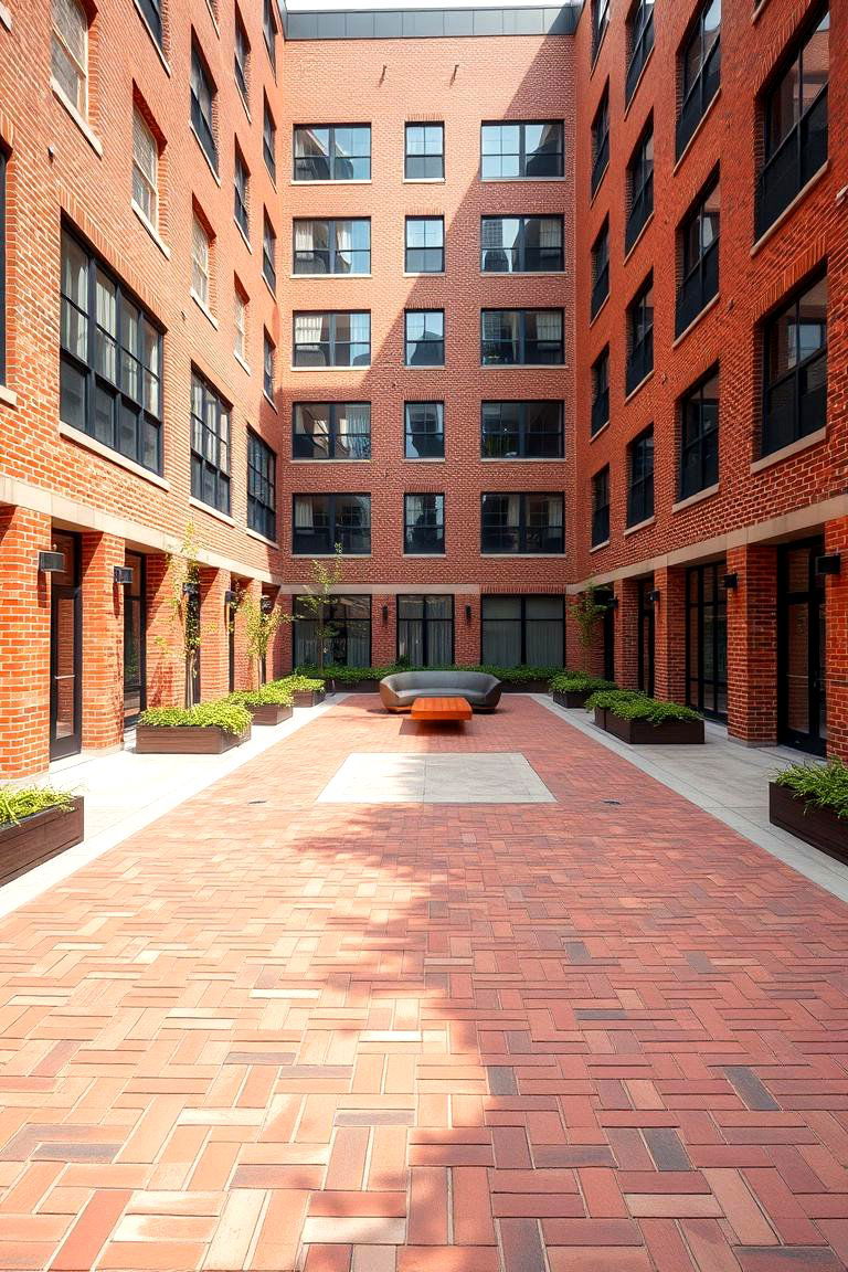 Invigorating Brick Courtyard Ambiance - 24 Brick Landscaping Ideas
