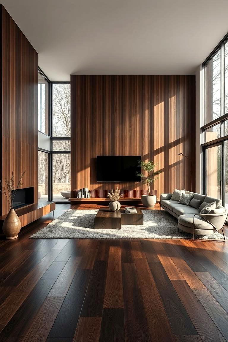 Invigorating Natural Aesthetics - 24 Dark Walnut Floors for Rooms