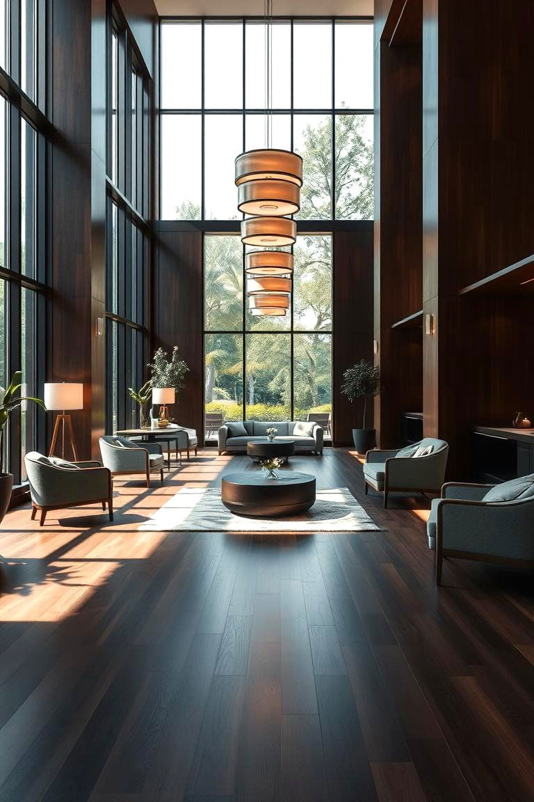 Invigorating Workspace Upgrade - 24 Dark Walnut Floors for Rooms