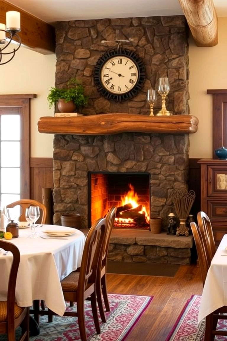 Inviting Atmosphere with Wood Burning Fireplace - 24 Dining Room With Fireplace