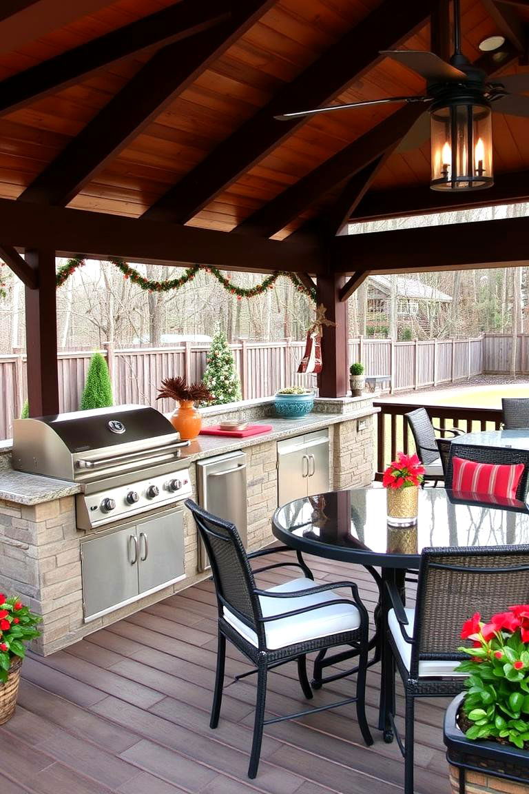 Inviting Barbecue and Cooking Area - 24 Deck and Patio Combination Ideas