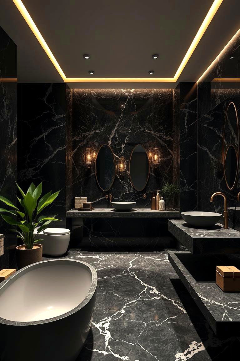 Inviting Black Marble Oasis - 24 Black Marble Bathrooms