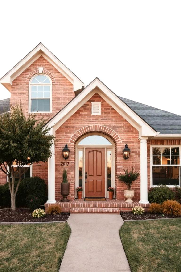 Inviting Blonde Brick and Warm Taupe - 24 Blonde Brick House Color Schemes