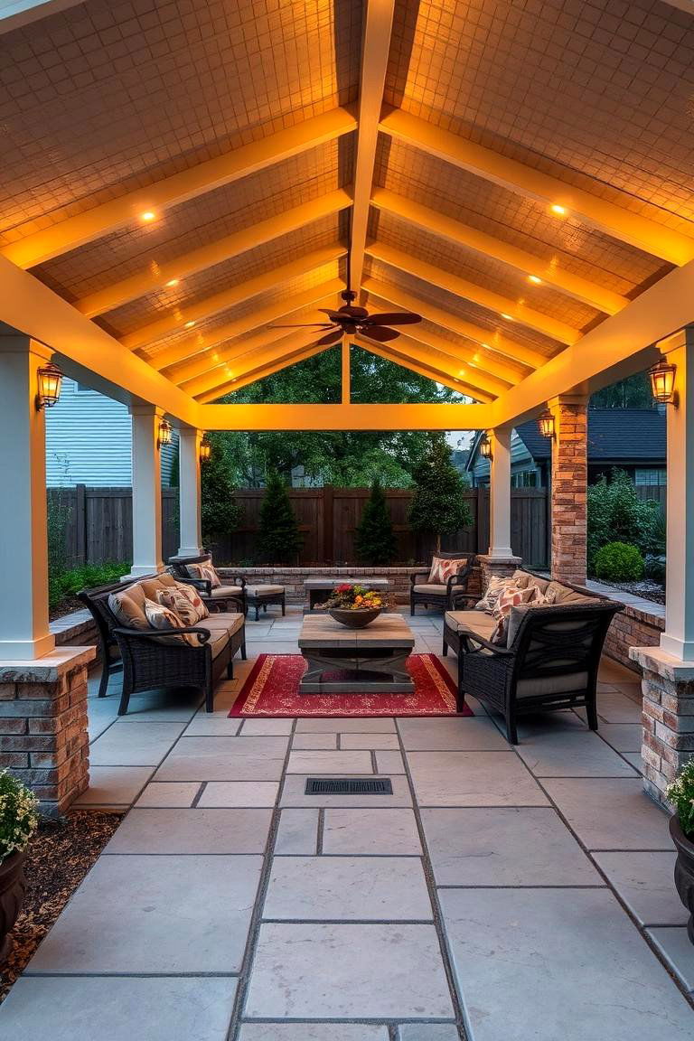 Inviting Bluestone Patio with Covered Seating - 24 Bluestone Patio Ideas