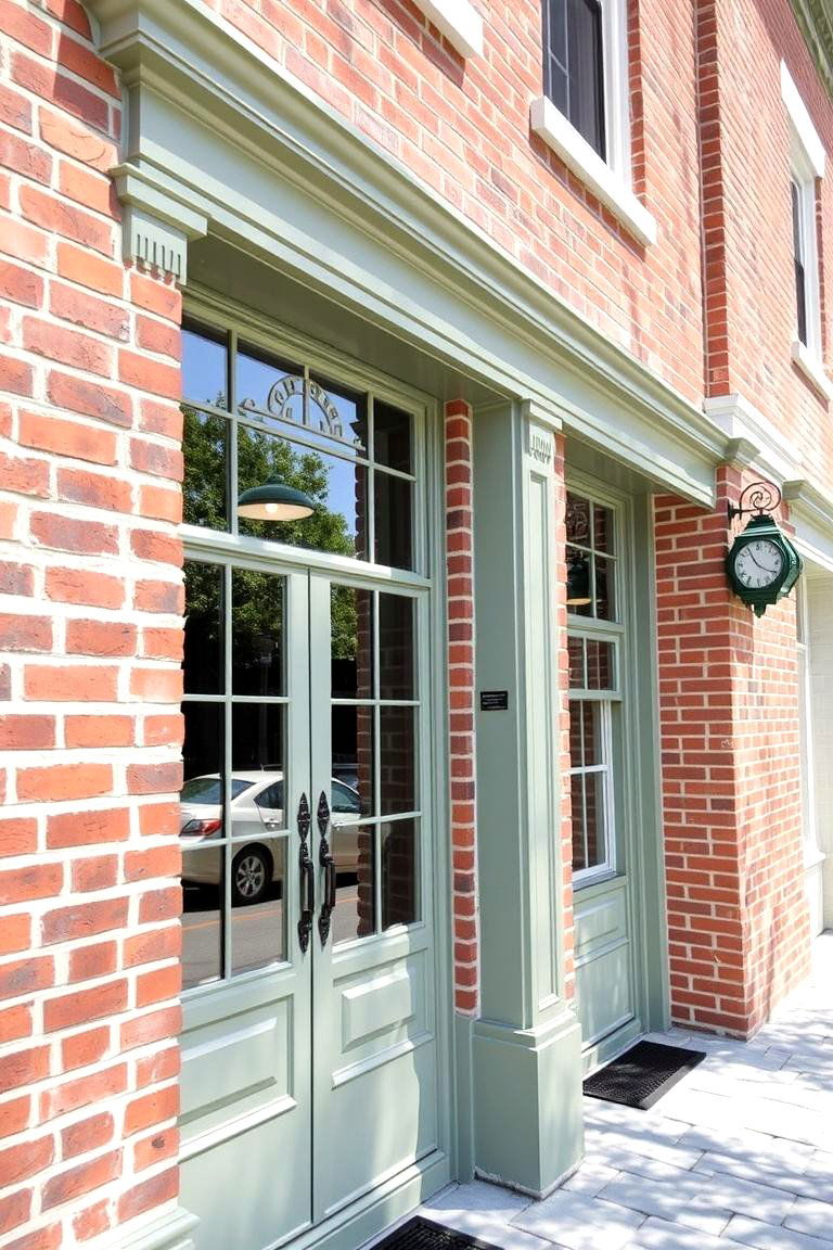 Inviting Brick Facade Renovation - 24 Sage Green Painted Brick House Ideas