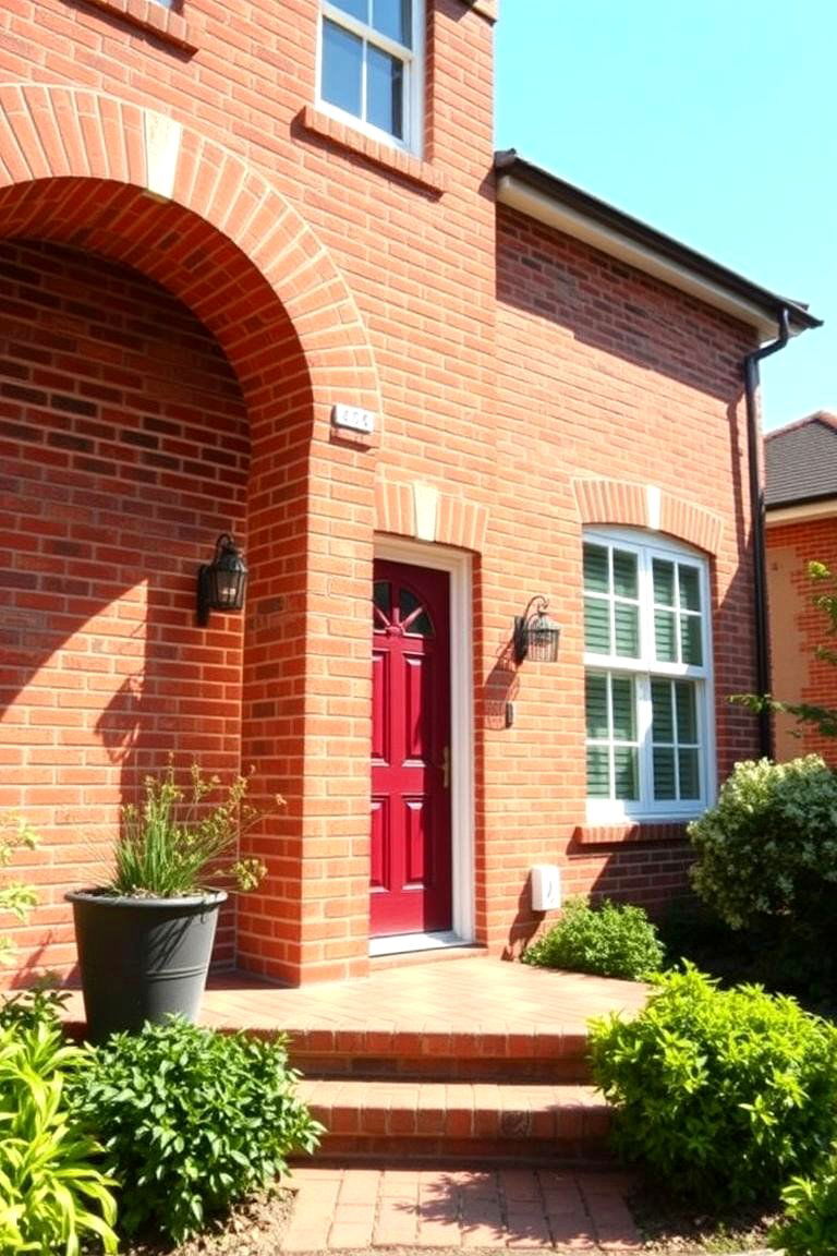 Inviting Brick Red Revival - 24 Exterior Brick Paint Color Ideas