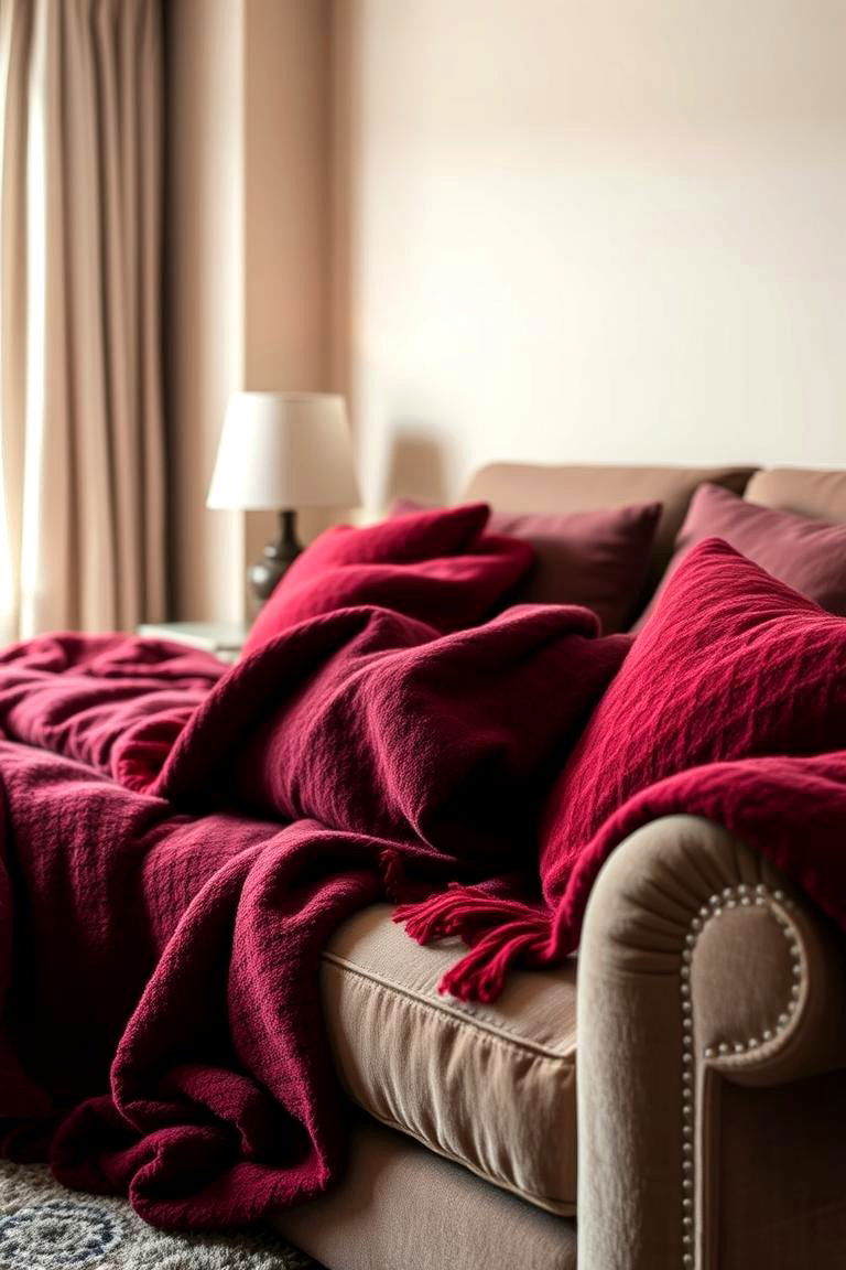 Inviting Burgundy Throws - 24 Burgundy Bedroom Ideas