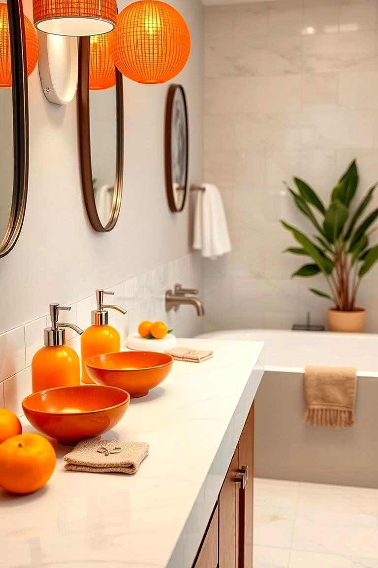 Inviting Citrus Accessories - 24 Orange Bathroom Ideas