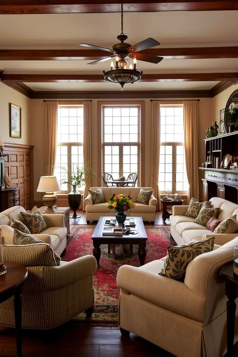 Inviting Colonial Sofa Arrangements - 24 Colonial Living Room Ideas