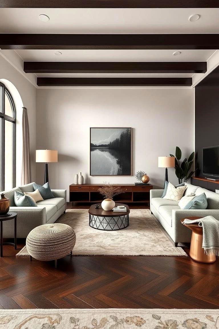 Inviting Comfort with Stylish Details - 24 Dark Brown Floor Living Room Ideas