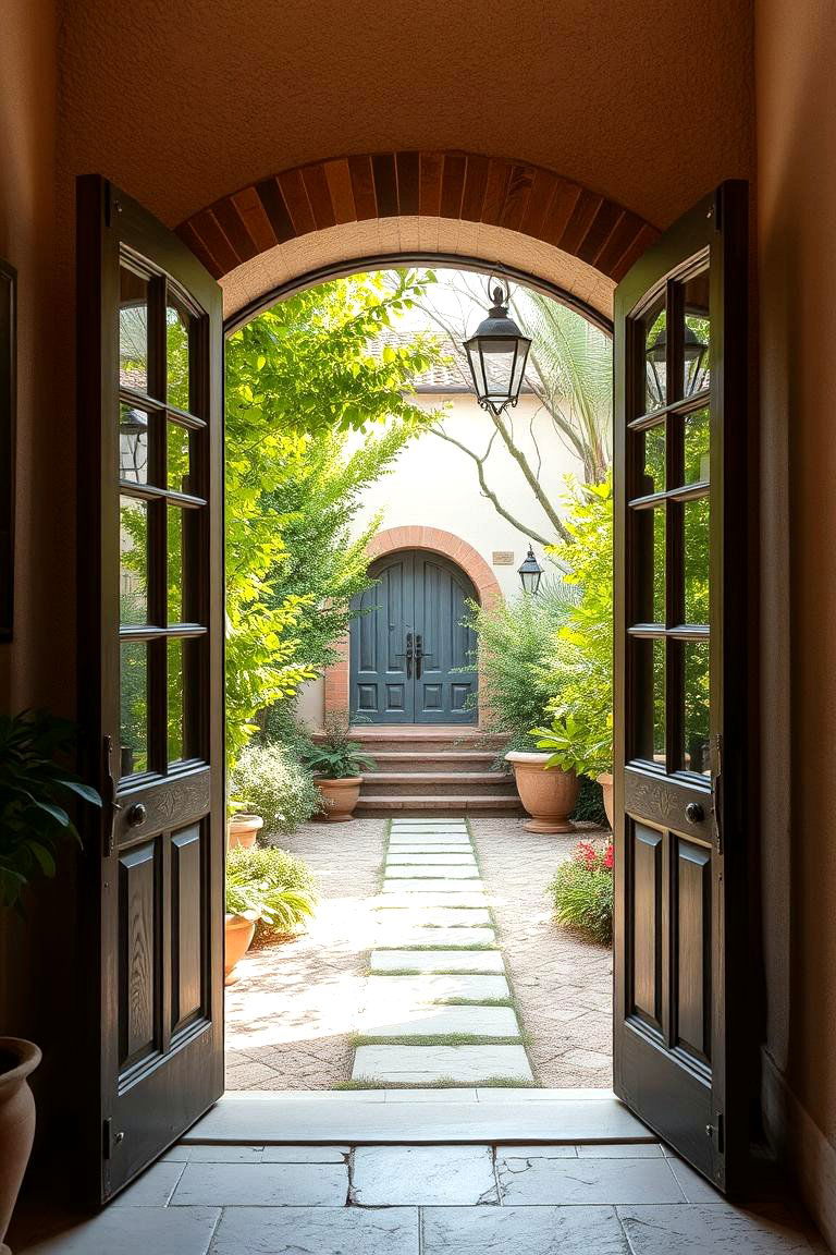 Inviting Courtyard Entrance - 24 Mediterranean Front Door Ideas