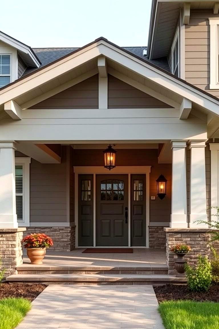 Inviting Covered Entry - 24 Craftsman Style House Exterior Ideas