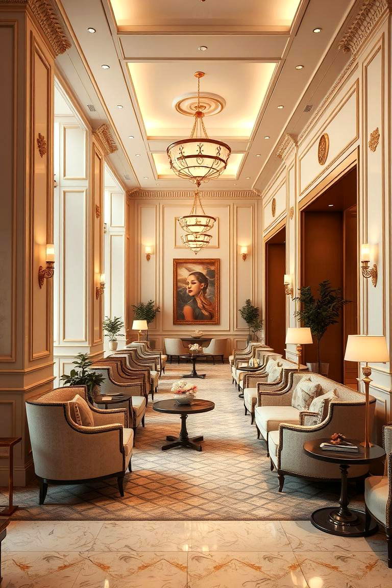 Inviting Cream and Gold Lounge Area - 24 Cream and Gold Living Room Ideas