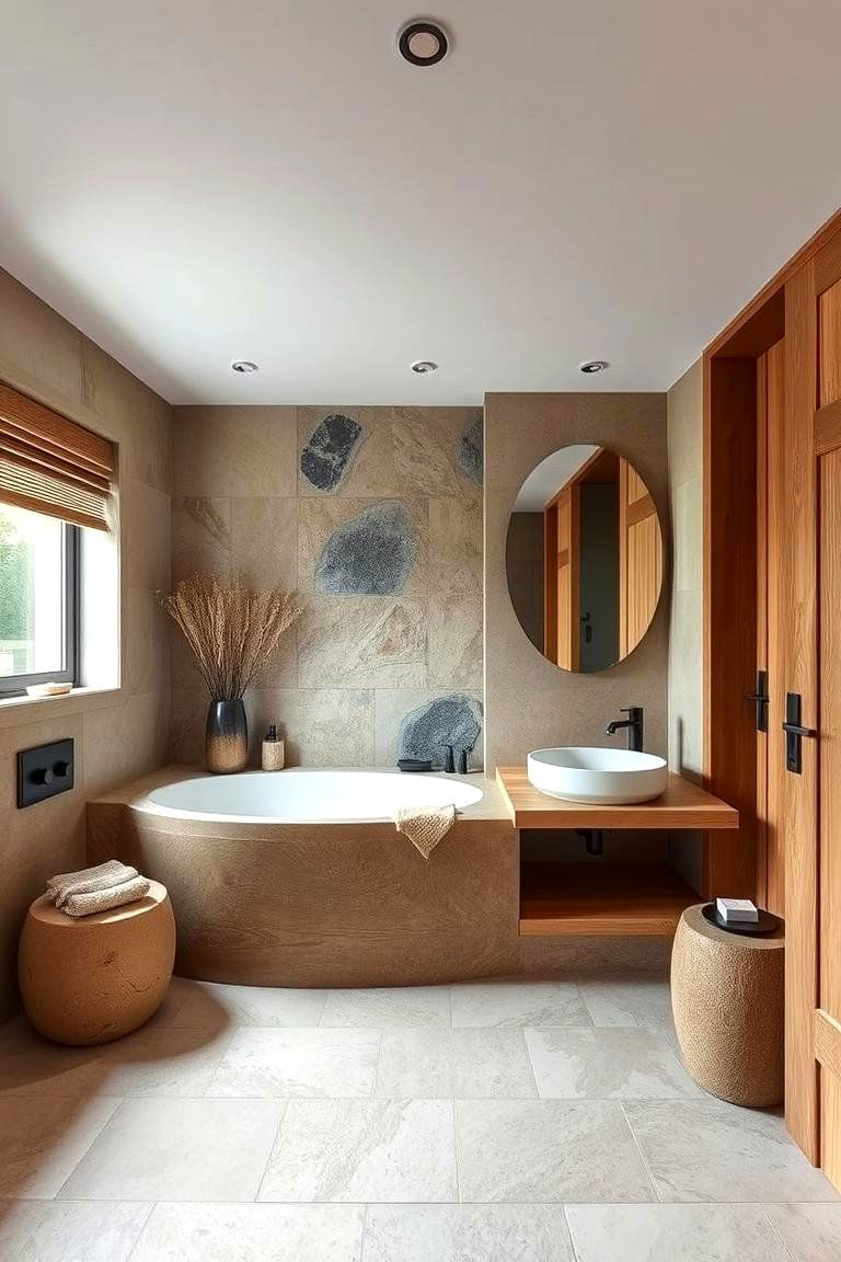 Inviting Decor with Natural Materials - 24 Family Bathroom Ideas