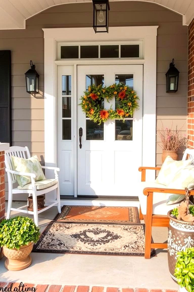Inviting Doormat and Decor - 24 Small Porch Ideas