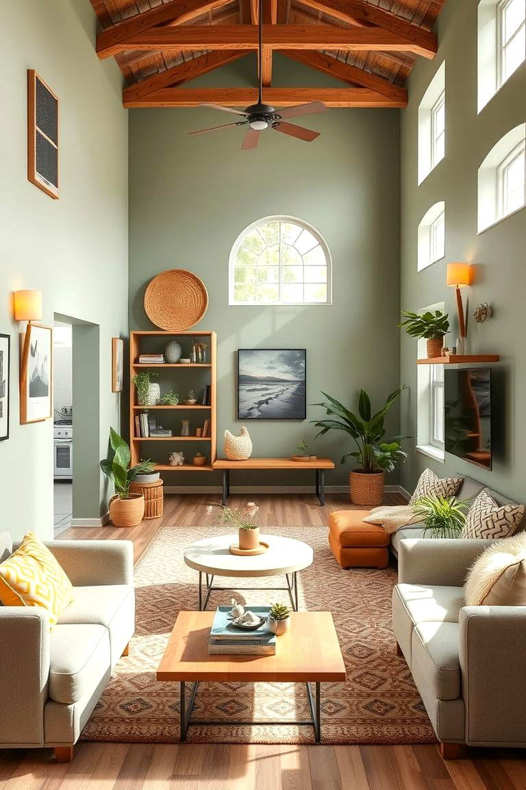 Inviting Multi purpose Space - 24 Sage Green Paint Color Ideas