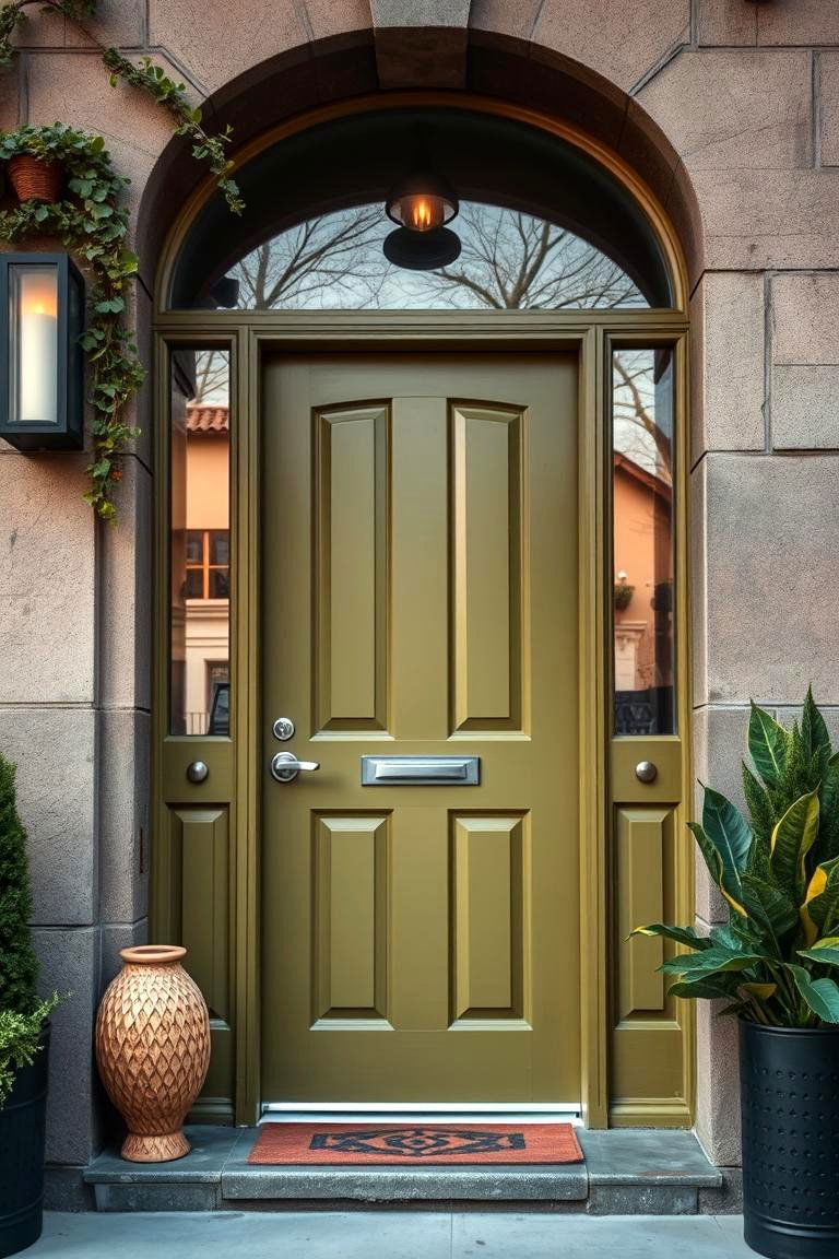 Inviting Olive Contemporary - 24 Olive Green Front Door Ideas