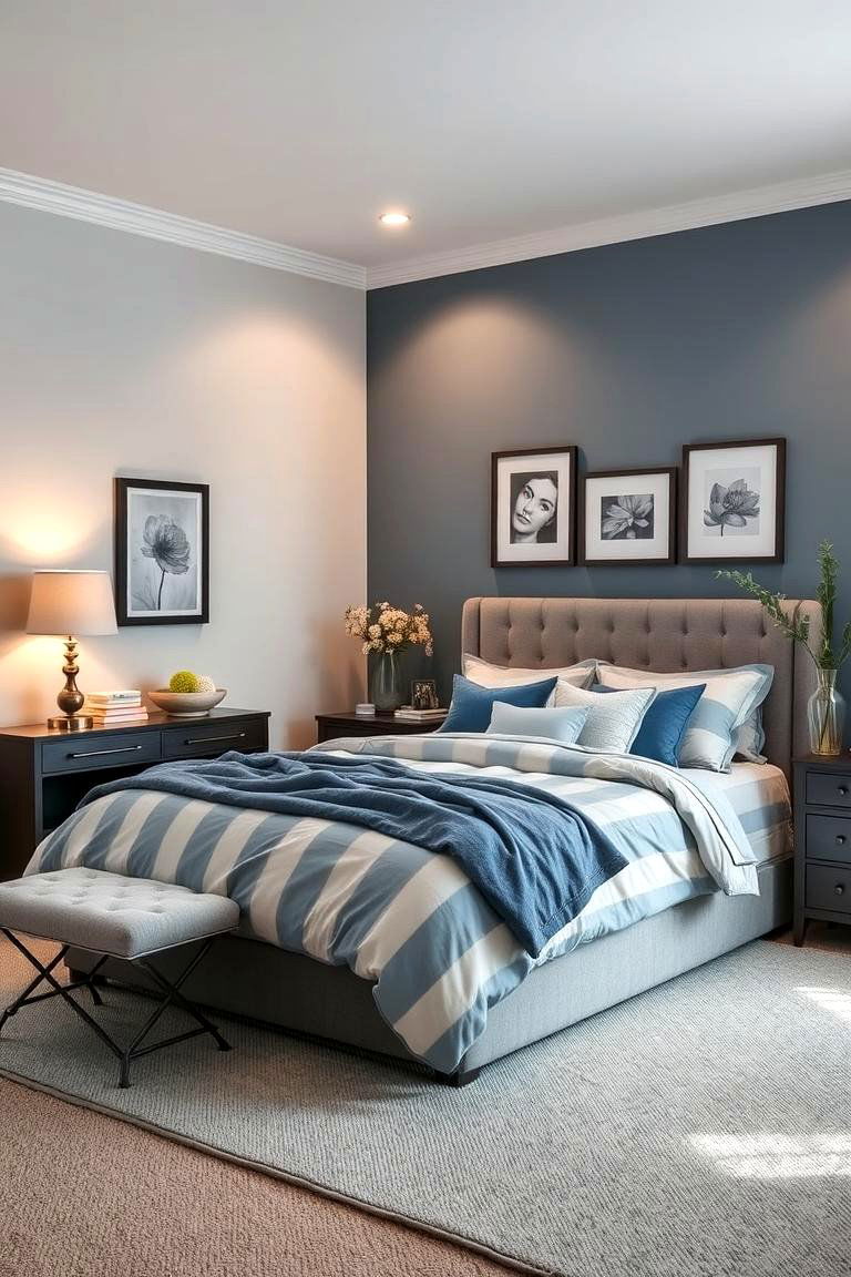 Inviting Restful Retreat - 24 Blue and Grey Bedroom Ideas