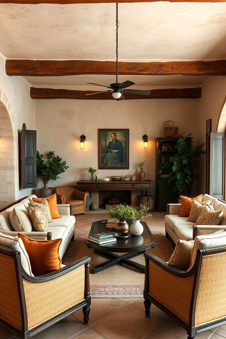 Inviting Rustic Charm - 24 Mediterranean Living Room Ideas